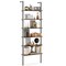Costway 6-tier Ladder Shelf 72 Inches Industrial Wall Mounted Bookshelf Brown/Oak